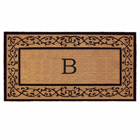 Monogram Door Mat, Black, Natural, 30 in W x 48 in L